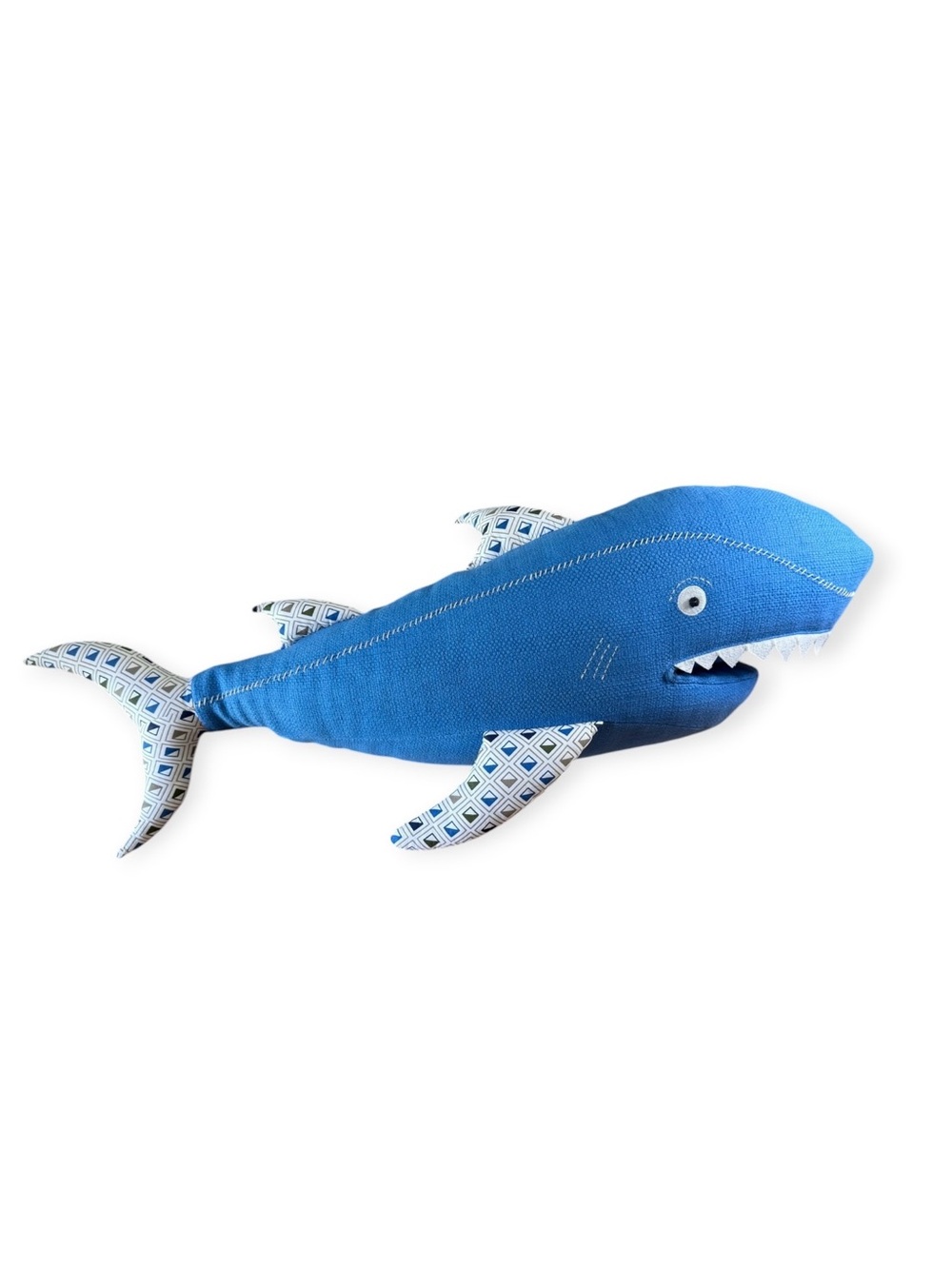 Pottery Barn Kids Giant Shark Stuffed Plush 36” Blue Fish